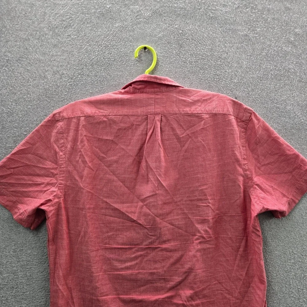 Polo Ralph Lauren Men Button Up Shirt L Red Embroidered Slim Short Sleeve